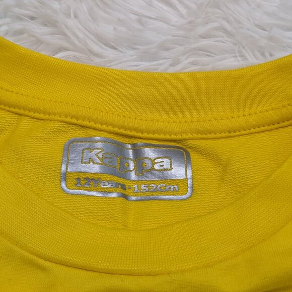 Kappa Unisex Crew Neck Yellow Pullover Loopknit with logo Sweatshirt for 12Yrs - Picture 3 of 8